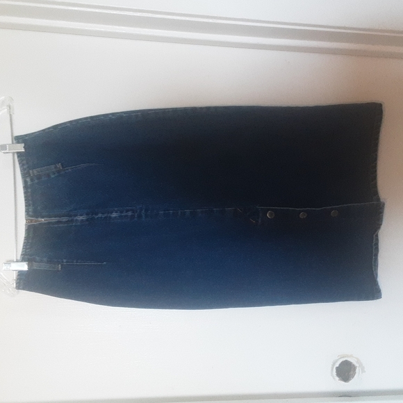 Vintage 80s Squeeze Jeans Snapping Maxi Skirt Sz 9/10 - Picture 1 of 10